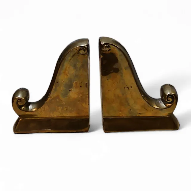 Vintage Solid Brass Swan Bookends