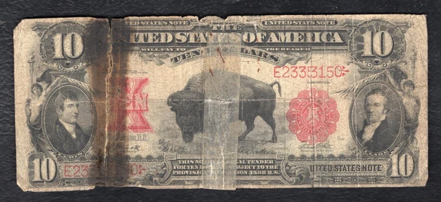 Fr. 121 1901 $10 Ten Dollars “Bison” Legal Tender United States Note