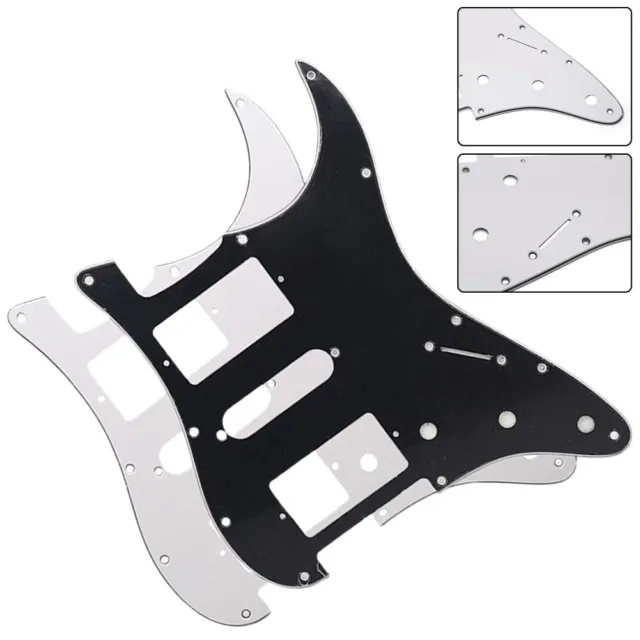 Pickguard de guitare noir blanc 3 ply HSH avec 11 trous de vis de montage