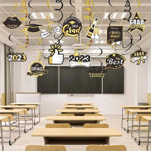 Decorazioni laurea classe del 2023 decorazioni festa di laurea nero e caldo