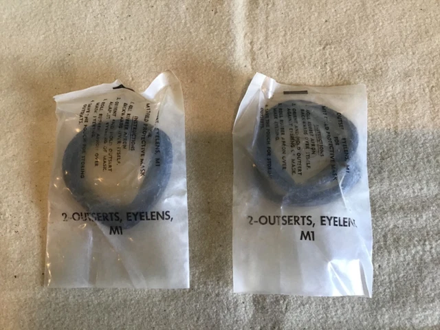 US Army M17A1 Gas Mask M1 Outsert Eye Lens Set