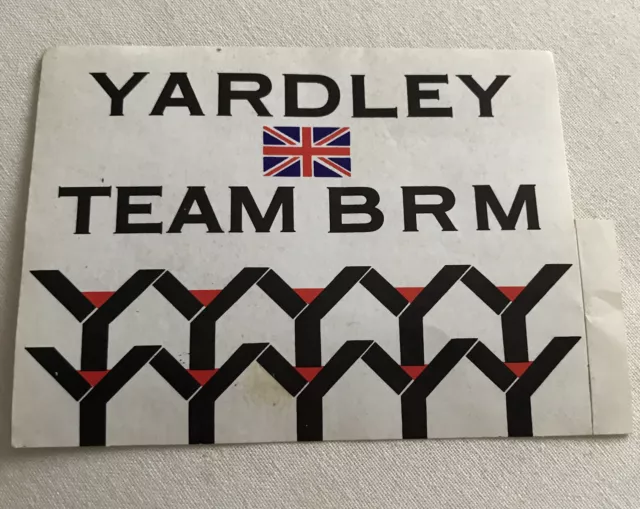 Vintage Original 70S Formula 1 Motorsport Sticker Yardley Team B R M Collectable