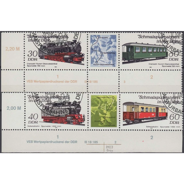 DDR Nr. 2864-2867 DV gestempelt "Druckvermerk"