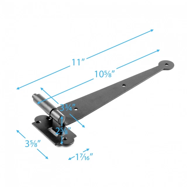 Black Wrought Iron Pintle Hinge Strap Shutter Hinge Offset Pack of 40 2