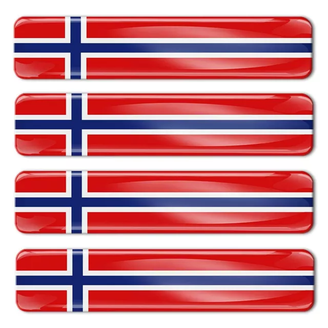 4 x Autocollants Drapeaux Norvège Norvégien Norway Flag Moto Auto Stickers