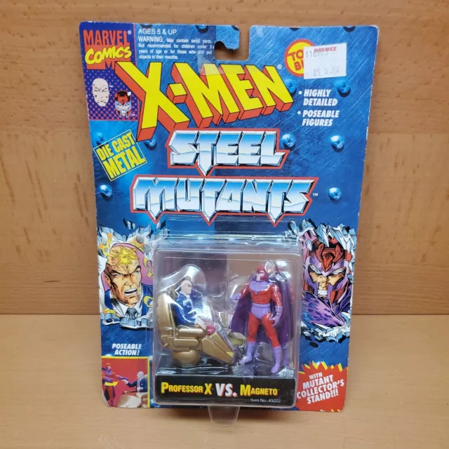 Vintage X-Men Die Cast Professor X VS. Magneto (Steel Mutants, 1994, ToyBiz) NIP