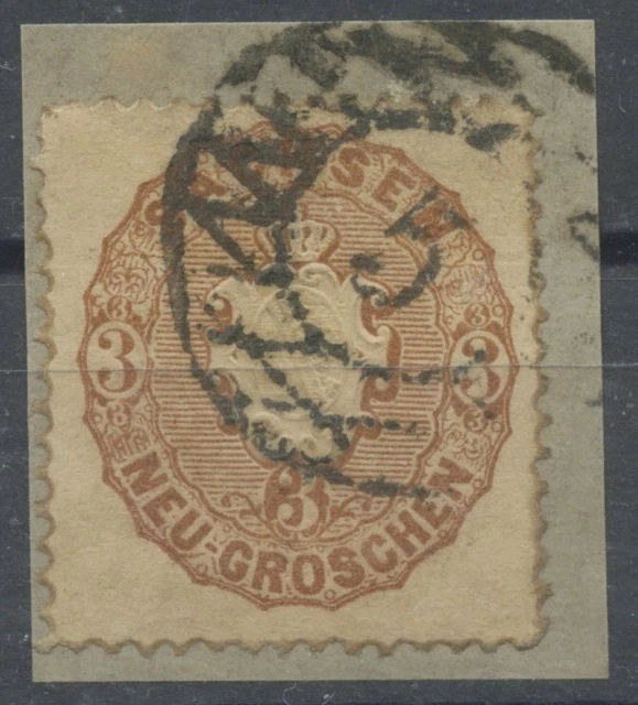 Sachsen 1863 Michel 18 Wappen mit SELTENEM NGS 5 LEIPZIG-HOF RRRR