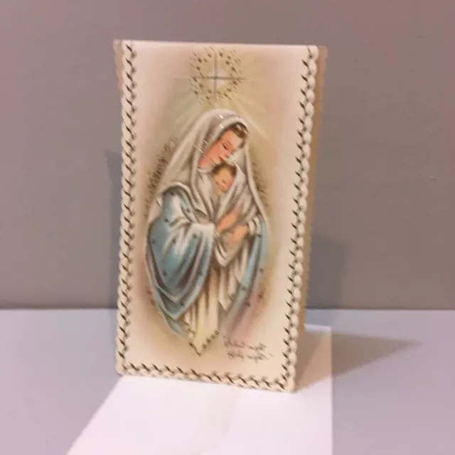 Vtg Christmas Card Mary Baby Jesus Silent Night  Coronation Unused