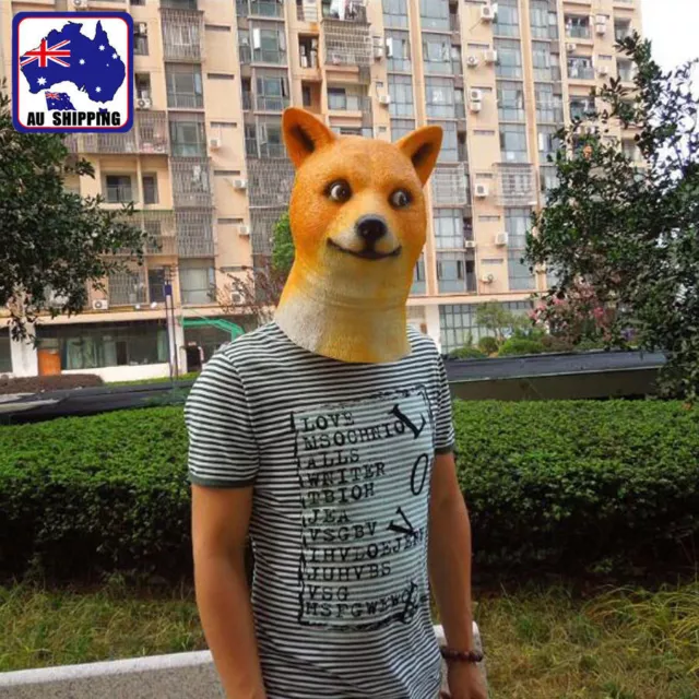 Halloween Dog Head Mask Latex Animal ZOO Party Costume Cosplay Prop JMAS50101