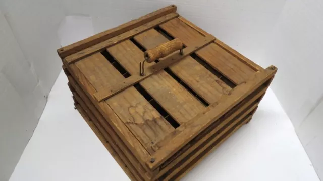 Vintage Wooden Egg Crate 12 dozen with liners