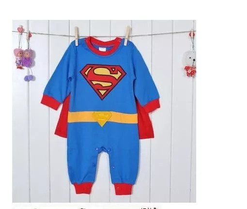 Baby Toddler Fancy Dress Party SUPERMAN Costumes Playsuit Size 3-24months