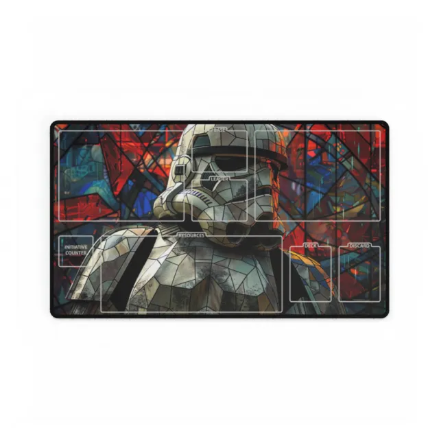 Stormtrooper Stained Glass Star Wars Unlimited TCG Playmat Standard Size 14 x 24