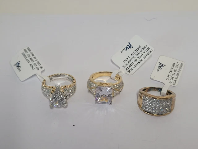 3 Bella Luce Rings-Sterling Silver W/Gp-Czs-Charles Winston-Hsn Jtv=Nr! 3 Bella Luce Rings-Sterling Silver W/Gp-Czs-Charles Winston-Hsn Jtv=Nr!