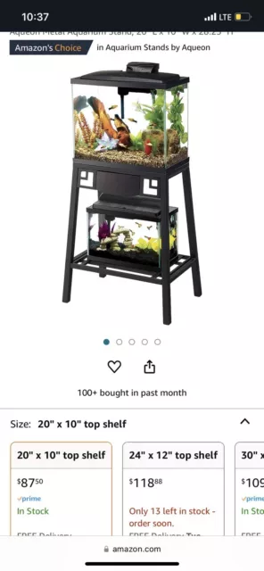 Aqueon Forge Aquarium Stand 20 by 10-inch 20" x 10" top shelf
