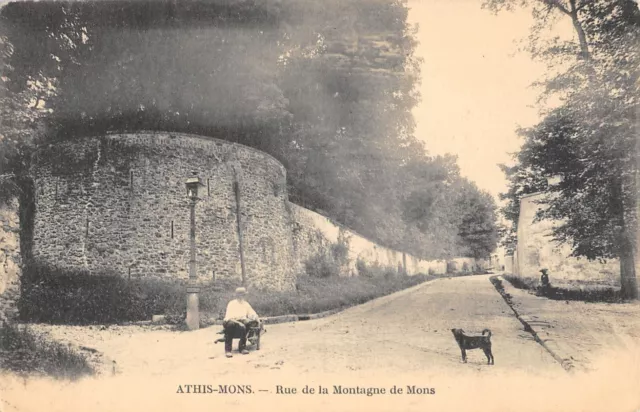 Cpa 91 Athis Mons Rue De La Montagne De Mons