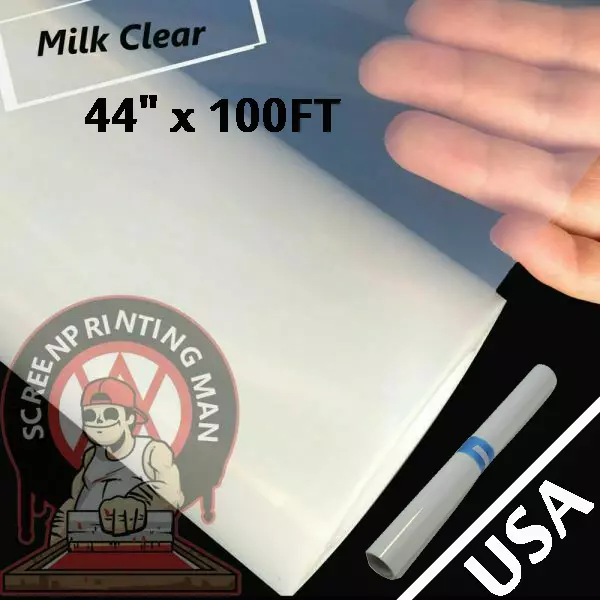 2Rolls 44"x100FT Waterproof Inkjet Film Milky Transparency Screen Printing Silk