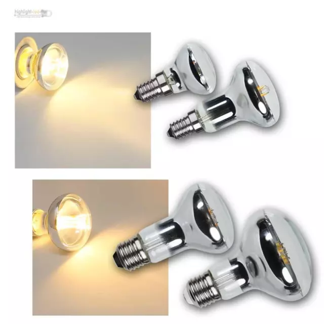 LED Reflektor-Strahler dimmbar, Filament warmweiß, E14/E27 230V R39 R50 R63 R80