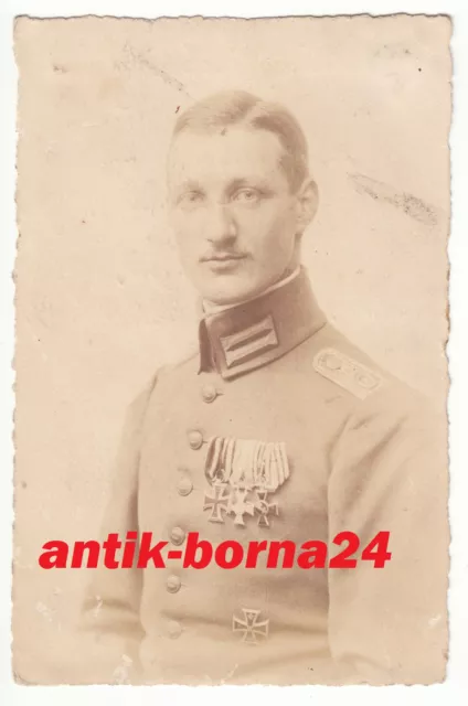 Foto Soldat Feldgrau Offizier Gren.Rgt. 119 Ordensspange EK Frontkämpfer WB B202