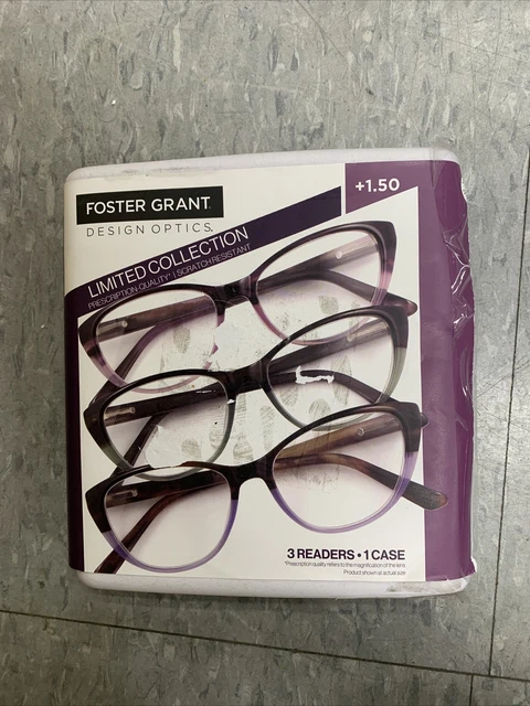 Foster Grant Leyna Cat Eye Plastic Reading Glasses +1.50 3-Pack Free Shipping