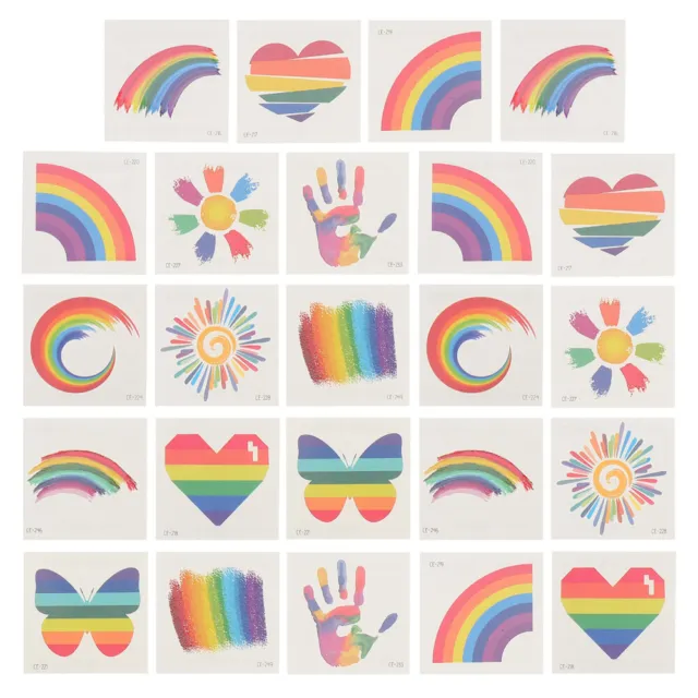 24 Pcs Aufkleber Für Wassertransfer Gesichtsaufkleber Kind Regenbogenaufkleber