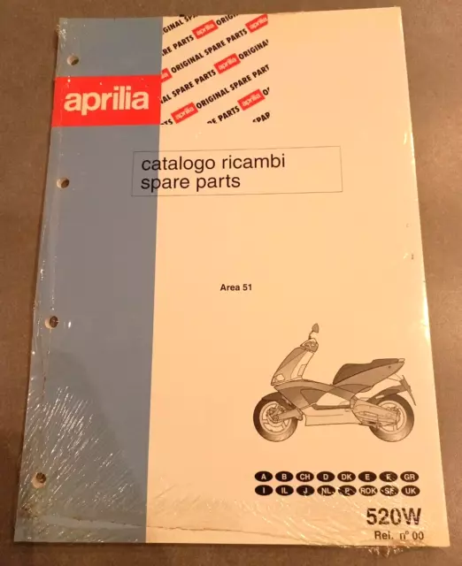 Catalogo Ricambi Aprilia Area 51 Cod 520W Rif N°00 Ultimo Pezzo