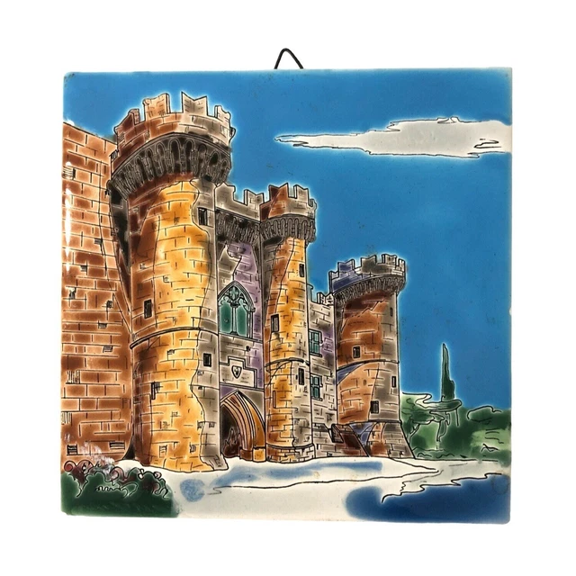 Scenic Tile Castle Hand Made by NASSOS Paradissi Rodos-Hellas Wall Decor