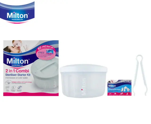 Milton 5L 2-In-1 Combi Steriliser Starter Kit W/ Antibacterial Tablets