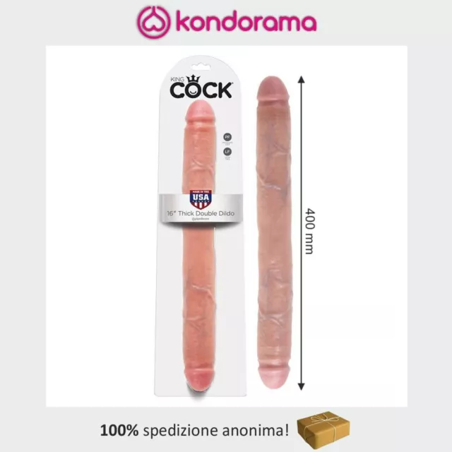 King Cock fallo realistico dildo doppio con doppia testa anale vaginale 40 cm