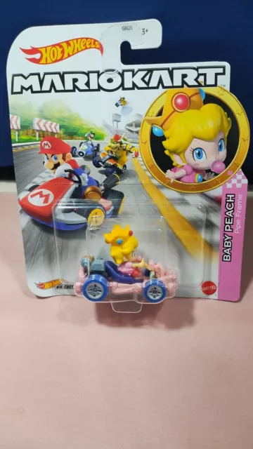 Hot Wheels Mariokart Baby Peach Pipeframe Diecast 1:64 Scale New Mattel