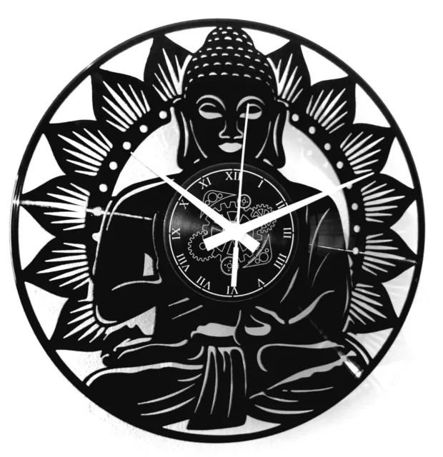 Orologio in Vinile da Parete Vintage Arte Tempio Mandala Yoga Buddha Idea Regalo