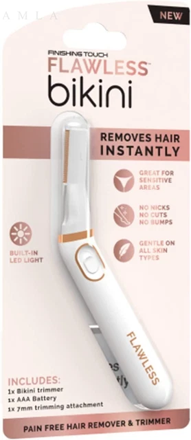 Recortadora de bikini y removedor de pelo con acabado táctil impecable - afeitadora y...