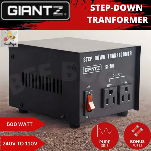 Giantz Stepdown Transformer 500W 240V to 110V