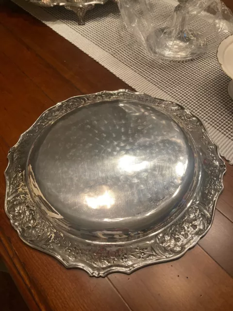Mint Pre-1890 Repousse German 800 Silver Centerpiece Tray Germany 14" Sterling 2