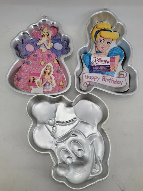 Vintage Wilton Disney Barbie Cake Pans Cinderella 2105-7475 2105-8934 515-302