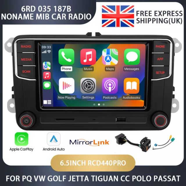 Original CarPlay Noname Android Auto RCD330 RCD360 RCD440 Stereo For VW Golf