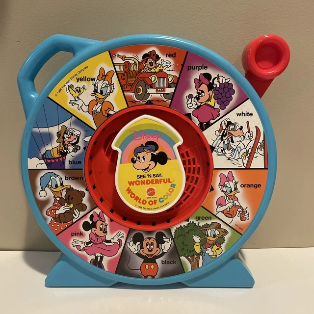 DISNEY SEE'N SAY Mattel Wonderful World Of Color Mickey Mouse Toy 1988 ...