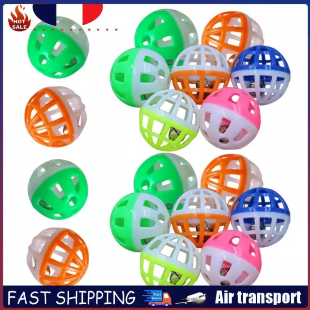 36Pcs Pet Cat Kitten Play Balls With Jingle Bell Pounce Chase Rattle Toy FR