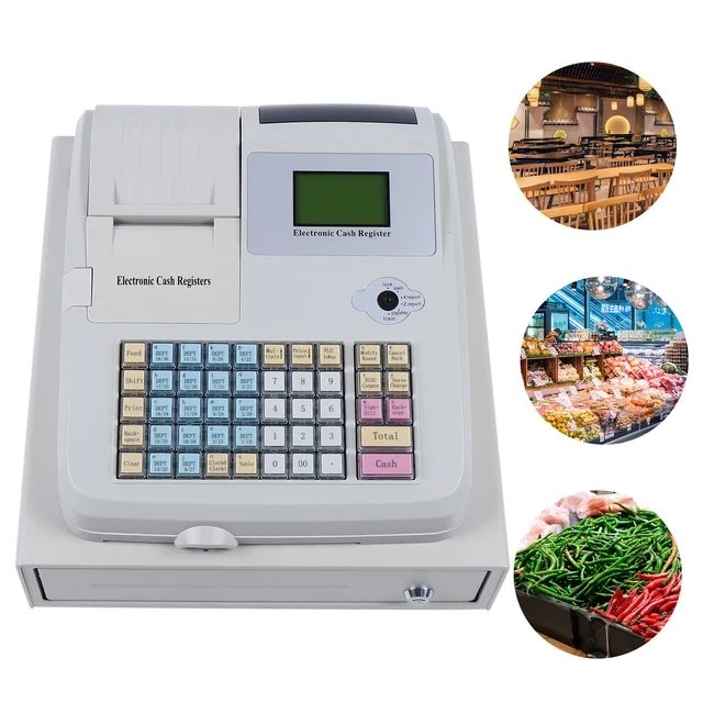 All In One 8 Digital POS System Cash Register With Cash Detection Lamp & Drawer