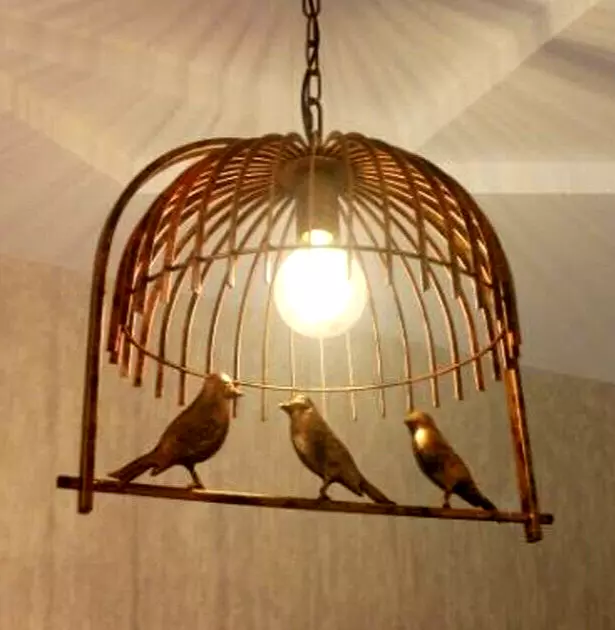 Vintage Retro Industrial Loft Bird Cage Pendant Ceiling Pendant Light Retro Lamp 3