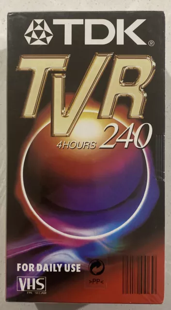 NEW VHS TDK TVR 4 Hours 240 Factory Sealed Vintage Twin Pack 2x VHS Blank media