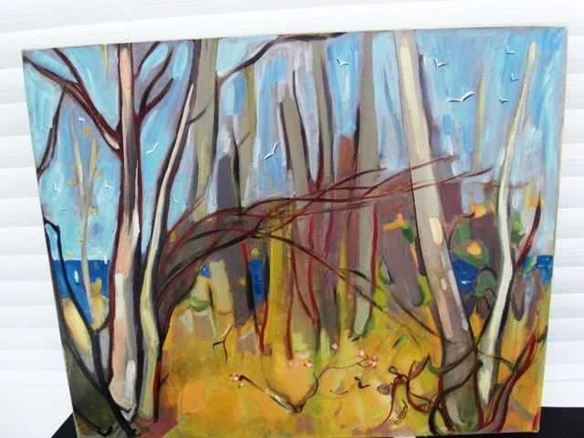 LEONARD Maurice-ARBRES EN BRETAGNE -HUILE/TECH.MIXTE S/ PAPIER MAROUFLE S/T-1957