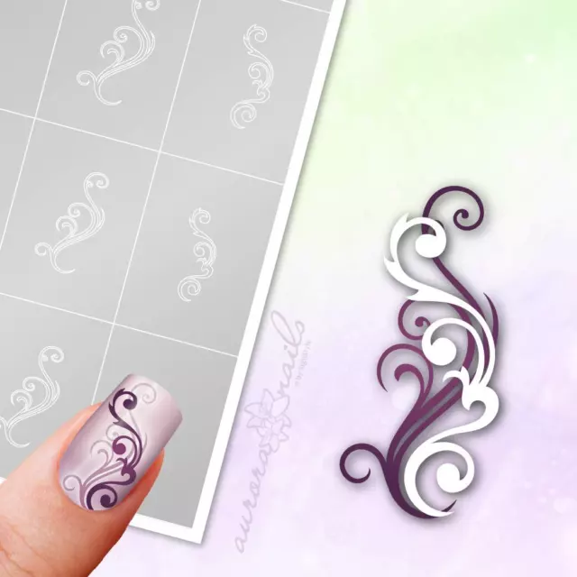 Schablonen für Airbrush und Nailart F360 Kombi - Floral Ornament Schnörkel Ranke