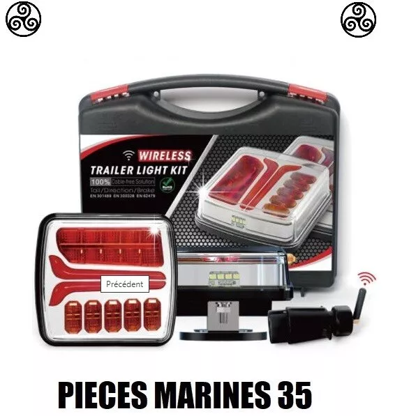 Kit feux de remorque a LED magnétiques sans fil