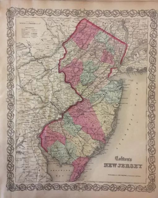 J.H. Colton’s 1859 Atlas Map of New Jersey
