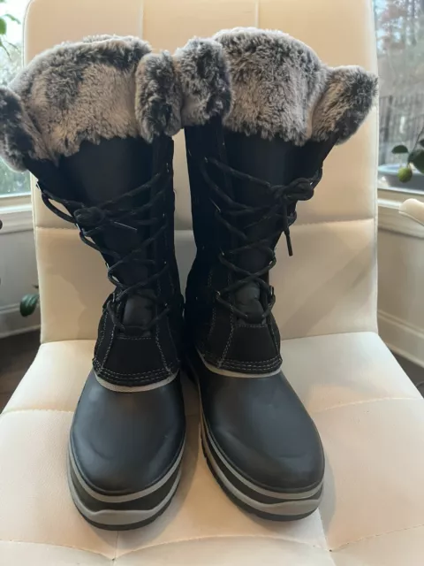 Khombu Women's Leather Winter Boots - Black, US 8