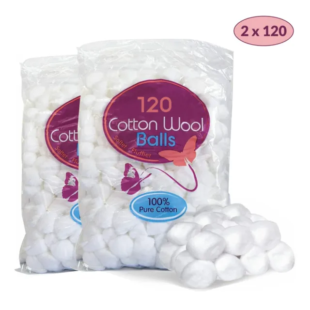 Cotton Wool Balls Nail Polish Varnish Make Up Remover Cleaning Absorbent x 120