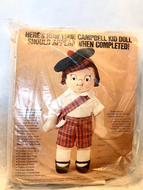 Vintage Campbell Soup Kids Doll Sewing Kit Campbell’s Soup Boy Doll Craft
