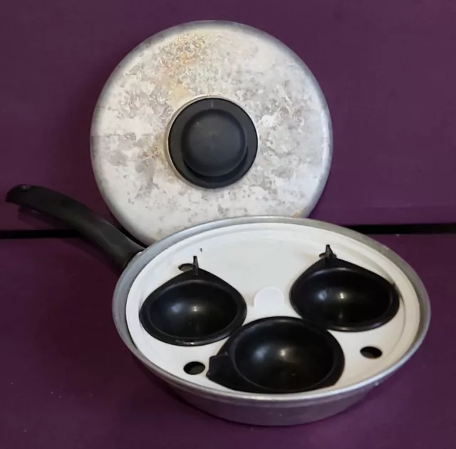 Cacerola vintage para cazador furtivo de 3 huevos