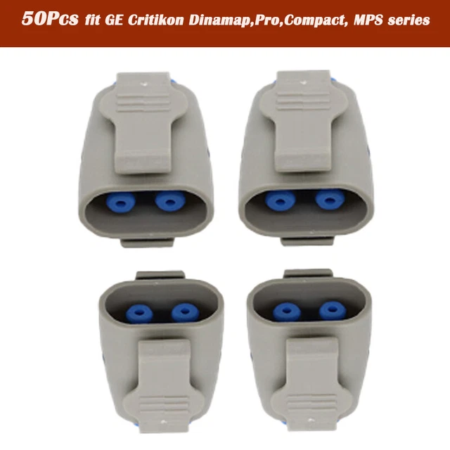 50Pcs Compatible with GE DINAMAP NIBP Blood Pressure Cuff Dual Tube Connectors