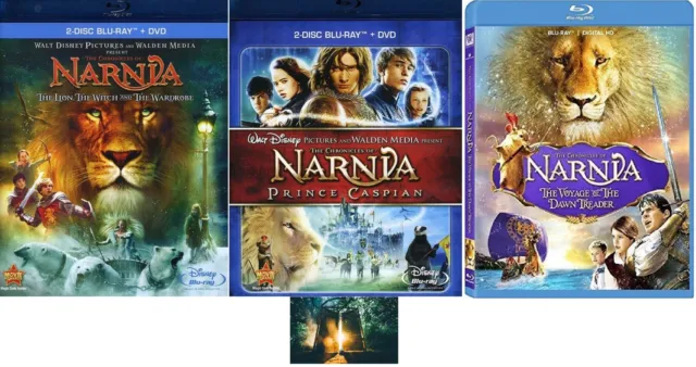 The Chronicles of Narnia Trilogy 1 2 3 (3 Blu Ray SET, WS) w/ Narnia Art Card